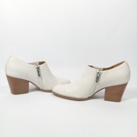 SARTO Womens White Leather Heeled Ankle Boots Size 6M - Picture 10 of 14